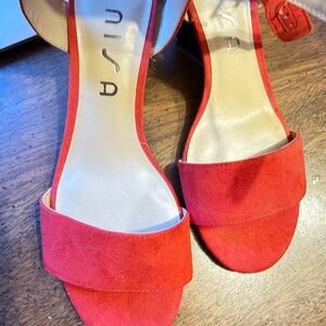 Red Suede Women's Sandals
